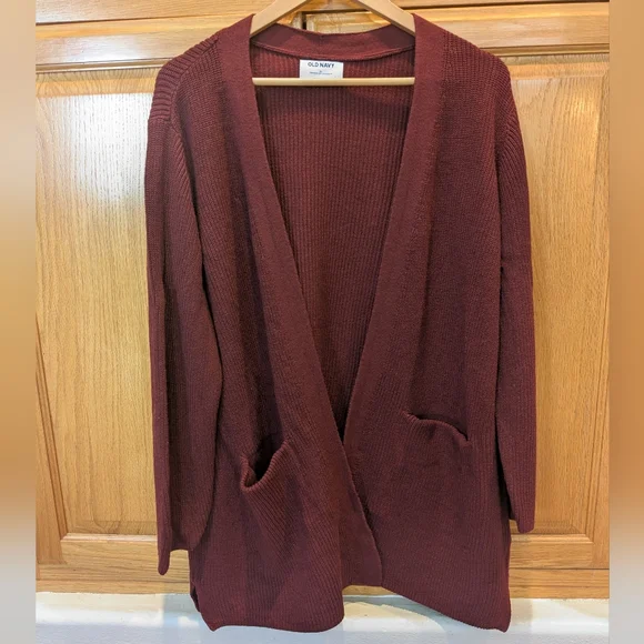 Women's Burgundy Open Front Cardigan - Old Navy - Size: XL - Picture 2 of 4